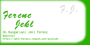 ferenc jekl business card